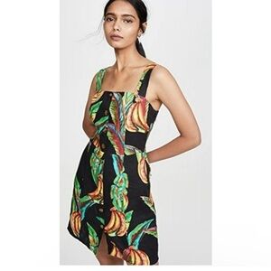 Farm Rio Preta Banana Mini Dress Black Small